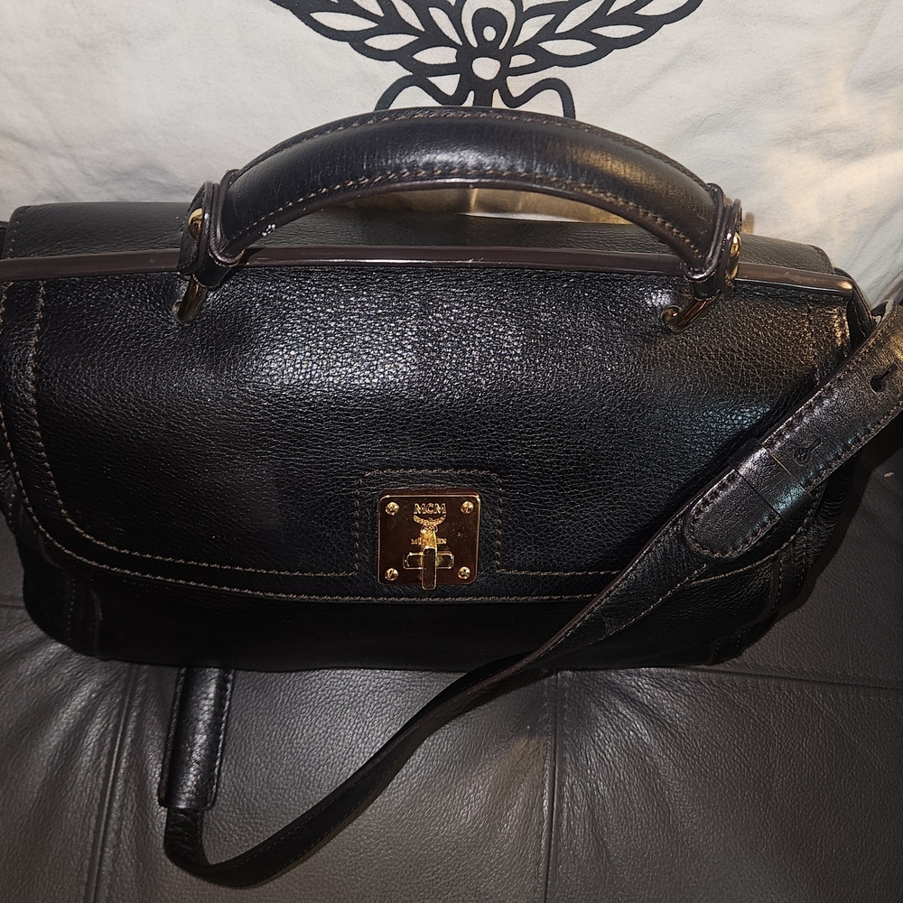 MCM 2 Way Leather Satchel - Picture 3 of 8